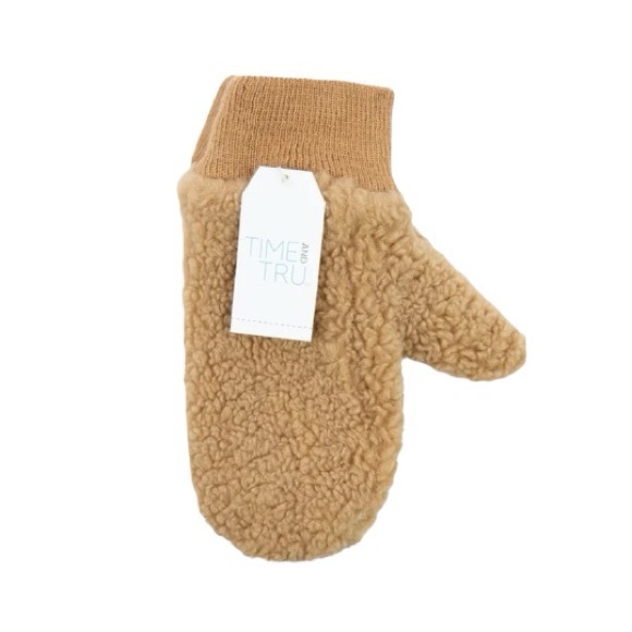 Time And Tru Faux Sherpa Teddy Mittens - Picture 5 of 8